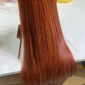 วิกผมเรมี่แท้แบบคู่สุดๆถูกเผาทรงตรงสีส้มรากสีดำยาว8นิ้ว-40นิ้ว - Product Image 6