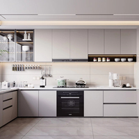 Meubles de cuisine modulaires de luxe Lesso Home, designs de placards de cuisine modernes, comptoir en marbre artificiel, armoires de cuisine en mélamine