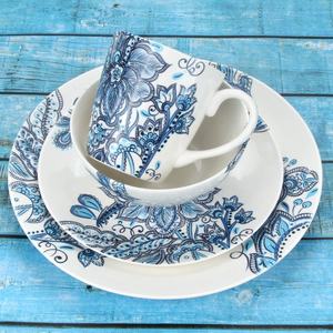 Juego de vajilla de cerámica moderno para restaurante, juego de platos coloridos con estampado personalizado, características sostenibles para uso en el hogar y la Oficina - Product Image 4