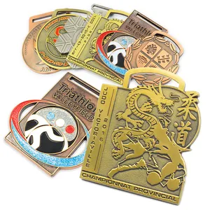 Medalha personalizada Kuwait Maratona Esporte Futebol Moeda Medalha 3D Desenho Metal em branco Kart Medalha de Torcida Cricket