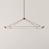 Moderne Minimalistische Stahl-Acryl Rechteckige LED-Kronleuchter Lineare Pendelleuchte für Kücheninsel Esstisch Wohndekor