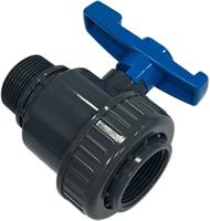 Valvola a sfera a unione singola SALVADOR in PVC con attacco filettato BSPT standard F/M per irrigazione agricola/piscine/acqua