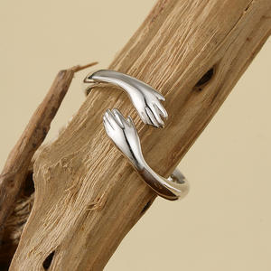 خاتم عناق من الفضة الإسترلينية عيار 925 للنساء، خاتم قابل للتعديل، خاتم صداقة ووعد، هدايا عيد ميلاد للأم والزوجة والجدة - Product Image 3