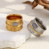 Ensemble de bagues en opale Dreamshow, ensemble de bijoux en acier inoxydable plaqué or 18 carats, bagues pour femmes