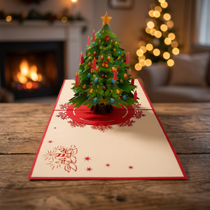 Carte pop-up 3D grand format Arbre de Noël fait main, design personnalisé, cadeau de Noël du Vietnam, produit phare tendance - Product Image 2