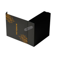 Boîte d'emballage magnétique en papier rigide noir avec impression personnalisée, insert en mousse, matériaux recyclés, gaufrage et pelliculage mat