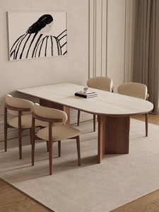 Sillas y mesas de comedor nórdicas de madera maciza para uso doméstico, mesas de comedor con respaldo moderno y sillas de estilo Crema para restaurante - Product Image 4