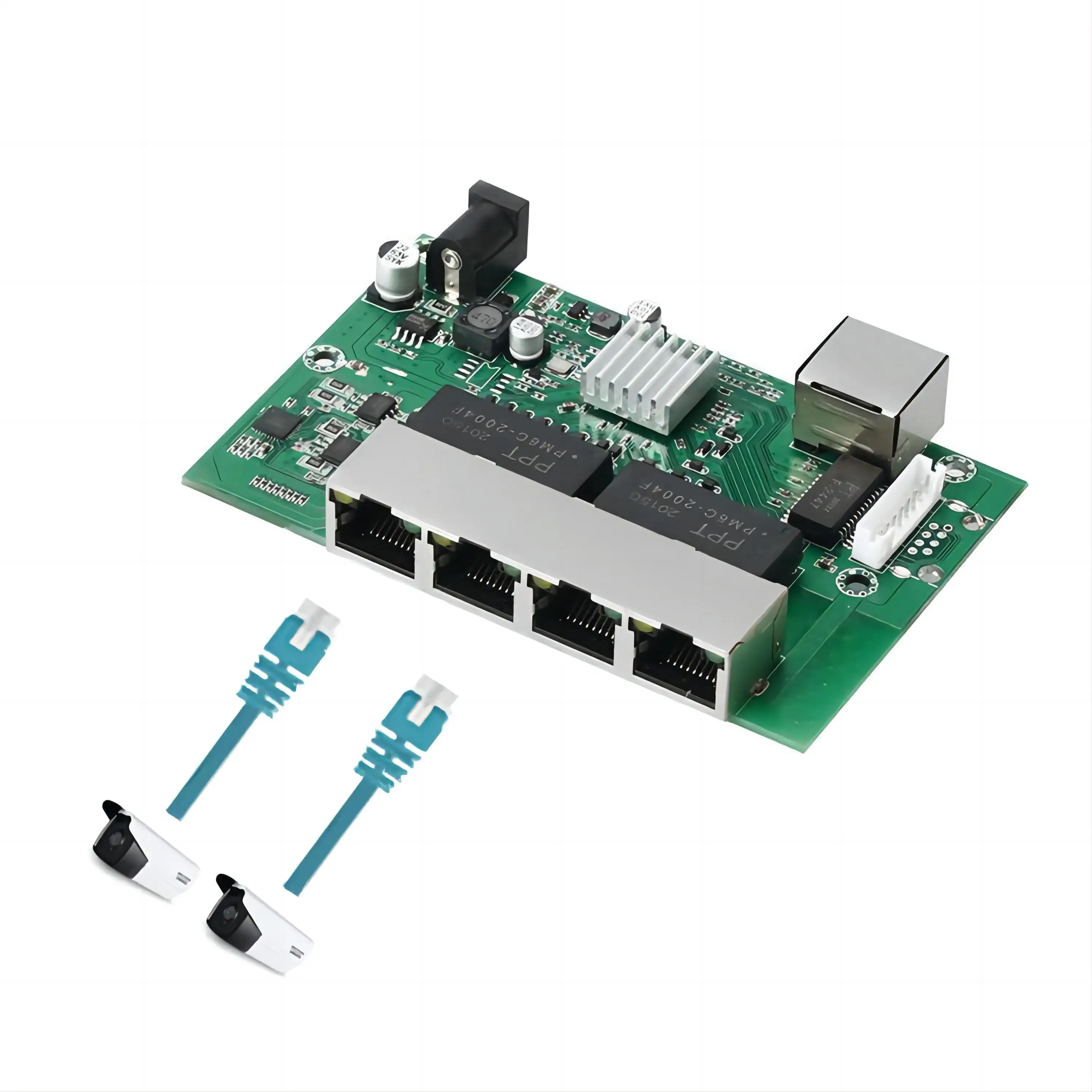 Conmutador Ethernet POE de 5 puertos Gigabit Ethernet Switch PCB Red de escritorio Placa de conmutación POE para cámaras de seguridad