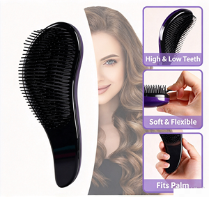 Custom LOGO Queen Style TT Detangling <b>Brush</b> No Pull <b>Hair</b> Comb Smooth <b>Hair</b> <b>Brush</b> for Women <b>Curly</b> <b>Hair</b> and Wig Styling - Product Image 6