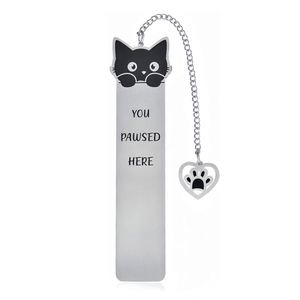 Marcadores de Libros con Diseño de Gato, Marcadores Metálicos Negros, Marcadores de Lectura, Colecciones para Amantes de los Libros, Artículos Escolares, Regalos para Amigos y Profesores - Product Image 5