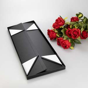 Caja de Regalo Rectangular Plegable con Ventana, Personalizada, con Cubierta de Cartón Gris, para Flores, Rosas del Día de San Valentín, Exclusiva para Comercio Transfronterizo - Product Image 3