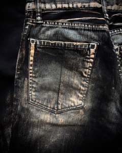 Celana Denim Pria jins ketat, celana Denim Flare, celana jins robek, celana jins tangan kotor, dilapisi lilin kotor, celana jins pria standar pabrik kustom - Product Image 2