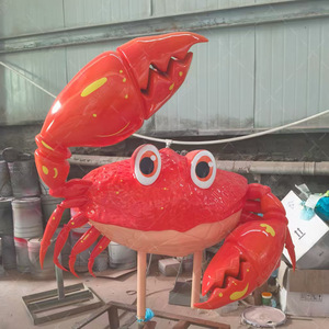 Escultura de Cangrejo de Fibra de Vidrio de Gran Tamaño, Figura Animal Hecha a Mano para Montar en la Pared, Decoración para Fachada de Restaurante de Mariscos - Product Image 3