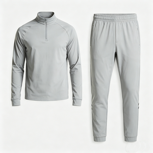 Conjuntos de Chándal para Hombre: Chaqueta de Running <span class=keywords><strong>y</strong></span> Senderismo de Secado Rápido, Ideal para Camping, Ciclismo, Gimnasio <span class=keywords><strong>y</strong></span> Atletismo, con Media Cremallera, Estilo Urbano - Product Image 3