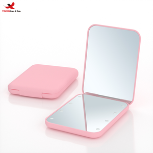 Led Light 8 8ight Beads 2x Magnification Battery Makeup <b>Mirror</b> Portable Handheld Folding Makeup <b>Mirror</b> GZ RTS Bulk Mixed Order - Product Image 1