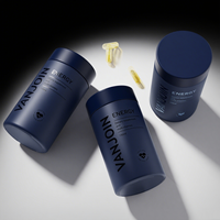 Boca ancha 60PCS Envase de vidrio Azul esmerilado Suplemento de píldora Cápsula Botella de vidrio con tapón de rosca para uso en productos de salud