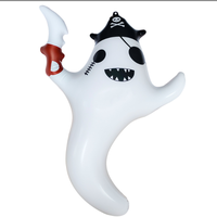 Décoration de fantôme gonflable en PVC pour Halloween avec lumière LED pour fête d'effroi, intérieur/extérieur, à suspendre à la fenêtre