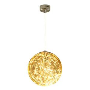 现代室内装饰铜线串照明枝形吊灯玻璃球 9W 吊灯从中国别墅圣诞节