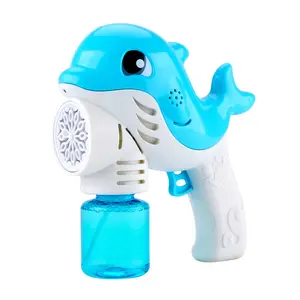 Детская игра на открытом воздухе, автоматический пистолет с дельфином, игрушка с легкой музыкой, Пузырьковая машина, игра