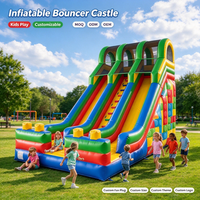 Château gonflable pour enfants, structure de jeu gonflable avec toboggan, équipement de jeu commercial pour fêtes d'anniversaire, location