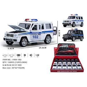 1:24 grande G 1:32 polizia pattugliatore veicolo in lega pressofusa modello di poliziotto con Pull-Back aperto a 6 porte per esposizione russa - Product Image 2