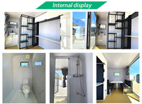 Cabine de glamping mobile, portable, à disposition personnalisable, préfabriquée, petite maison