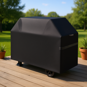 Funda para parrilla de poliéster resistente de 48 pulgadas, resistente a la decoloración y a la intemperie, con correas de gancho y bucle, accesorio para barbacoa al aire libre - Product Image 2