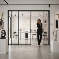 Porte coulissante en aluminium et verre de style européen pour villa, configuration 3 panneaux, verre trempé transparent avec revêtement Low-E, adaptée