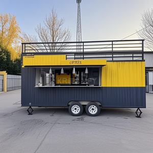 2025 Colorful Towing Container Manufacture Concession <b>Mobile</b> Cart Refrigerator Stainless Prep Table Kiosk Truck - Product Image 6