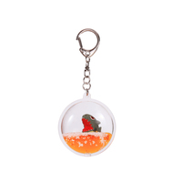 Porte-clés promotionnel en acrylique transparent, porte-clés personnalisé, porte-clés liquide à sable mouvant 3D mignon en forme de dauphin