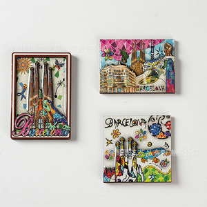 Imanes de Resina para Refrigerador de Barcelona, Diseño Bohemio de Varias Piezas, Recuerdos, Regalo - Product Image 3