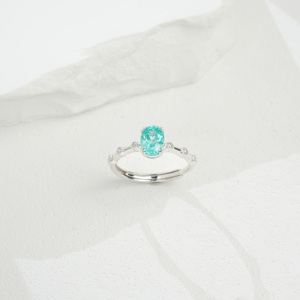 Anillo de plata S925 de alta gama con gema Paraiba - Product Image 2