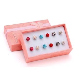 Stainless Steel Jewelry 18K Gold Plated 12 Pair Multi Color Pave <b>Stud</b> <b>Earrings</b> Set Sparkling <b>Crystal</b> Ball <b>Earrings</b> for Women - Product Image 1