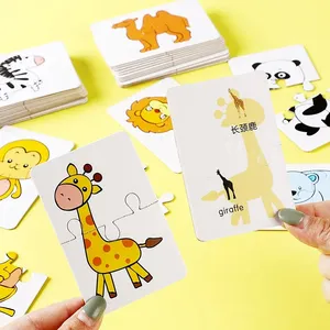 Mainan Puzzle bayi untuk anak-anak, mainan Puzzle truk buah hewan kartu grafik permainan yang cocok untuk anak-anak usia 1 2 3 tahun anak laki-laki dan perempuan