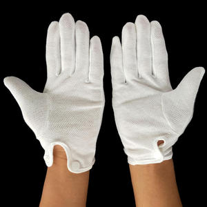 Venta al por mayor uniforme de conductor montar <span class=keywords><strong>Hotel</strong></span> camarero antideslizante Pvc blanco algodón Snap Gripping guantes de puntos - Product Image 4