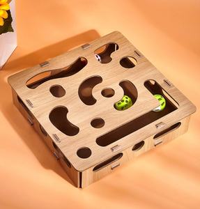 Hộp mê cung tự vui nhộn và nhàm chán với chuông theo dõi Bóng đồ chơi thú cưng giáo dục cho mèo trêu chọc - Product Image 4