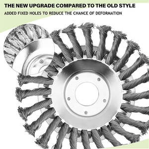 Tête de débroussailleuse à <span class=keywords><strong>roue</strong></span> en acier pour désherbage de jardin, brosse à herbe de 6/8 pouces pour <span class=keywords><strong>tondeuse</strong></span> à gazon et outil électrique - Product Image 4
