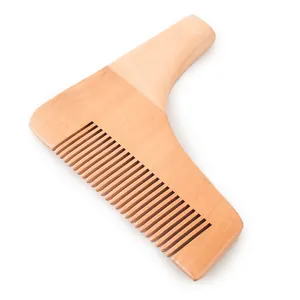 Combs for beards Wholesale wooden custom L shape men's sandalwood beard hair straightener men styling comb