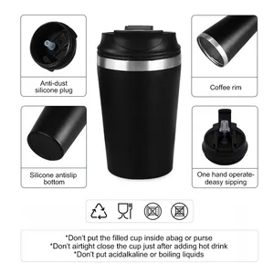 New Double-layer Vacuum Stainless Steel Portable Coffee Cup Simple Car Mounted Men's And Women's High-value Handy Thermos Cup