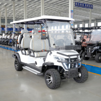 Voiturette de golf électrique 6 places, batterie lithium 72V, buggy de golf de luxe personnalisé pour hôtel, club, certifié CE