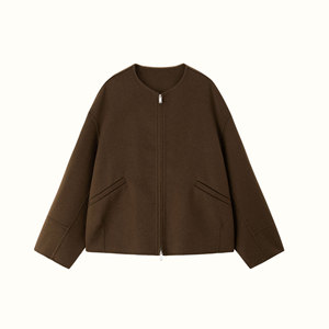 Poncho en Cachemire Pur Taille Petite, Double Face en Laine, Ample et Élégant, Fermeture Éclair, Collection Automne Hiver 2025 pour Femme - Product Image 6