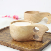 Tasse en bois de haute qualité, style nordique, vaisselle, tasse à eau, vaisselle de table avec poignée, tasse Kuksa pour les voyages