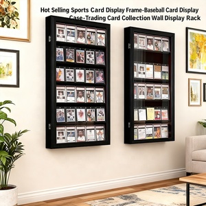 Boîte d'affichage de cartes de sport haut de gamme noir verrouillable Football basket Baseball Hockey célébrités affichage de carte étui de cadre <span class=keywords><strong>Photo</strong></span> - Product Image 2