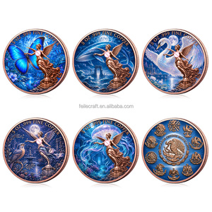 Moneda Conmemorativa Redonda Ángel de la <span class=keywords><strong>Libertad</strong></span> de México, 5 oz, Cobre Fino 999, Relieve 3D, Mariposa, Ballena, Cisne, Medusa, Pájaro, Moneda Coleccionable - Product Image 1