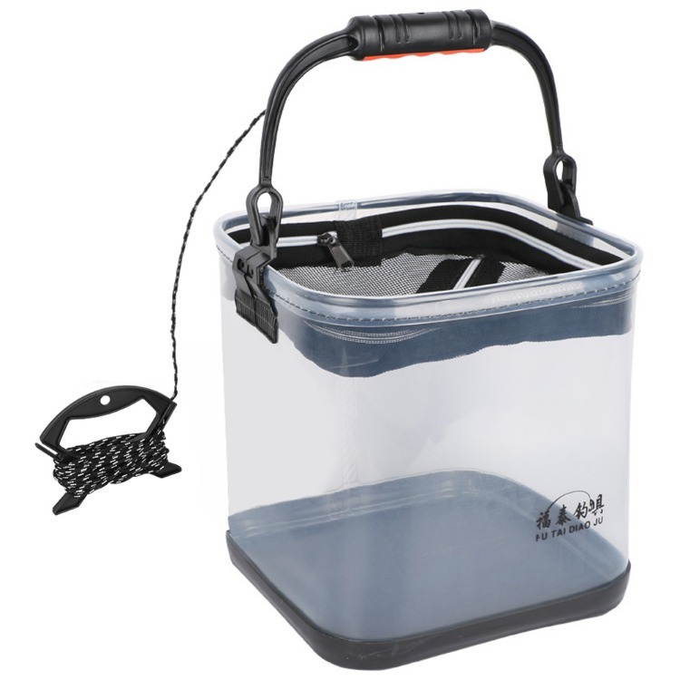 collapsible bucket fishing YUMQUA 5 Gallon, Multifunctional Portable Folding Bucket Water Container Wash Basin for Camping Hiking Travelling 234g Size Collapsible Bucket with Lid (5