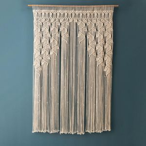 Vietnam Large Bohemian Macrame <b>Leaf</b> Door Curtains Hot Selling Woven Cotton Home <b>Decor</b> for Living Room <b>Wall</b> Closet - Product Image 1