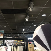 Plaques de plafond acoustiques noires 600x600, panneaux de plafond en fibres minérales, insonorisés, ignifuges, décoratifs pour hôtel, salle de réunion, salle d'exposition