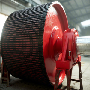 Nueva Polea de Transmisión de Rodamientos de Bolas JUXIN para Cintas Transportadoras, <span class=keywords><strong>Rodillo</strong></span> de Acero, Tambor con Lamas, para Uso en la Industria Minera y del Carbón - Product Image 1
