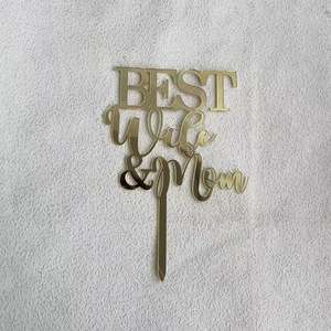 Adornos para pasteles con diseño de miel y dulzura, la mejor esposa, la mejor esposa, la mejor esposa, el mejor marido, el mejor padre, decoración de metal dorado para el día de la madre, el día del padre - Product Image 5