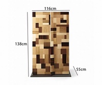 Meuble de rangement autoportant moderne et haut avec bois géométrique pour bar à domicile et vitrine de salon, armoire à vin